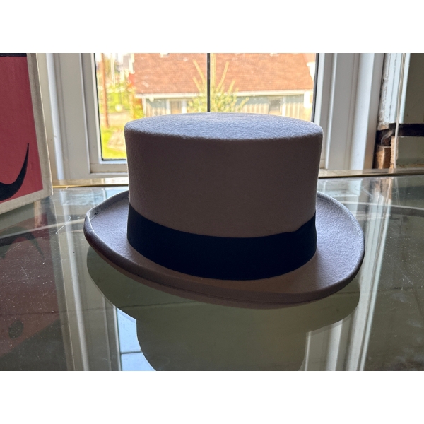 Vintage Beige Top Hat size 7 3/8