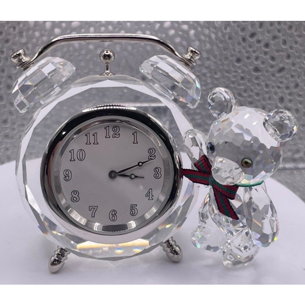 Swarovski Crystal Teddy Bear Alarm Clock