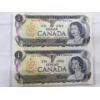 Image 2 : 3 uncut 1:2 Canadian 1973 $1.00 Bills Prefix: BAX BFK