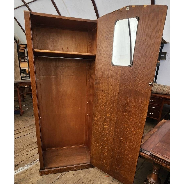 Fleet Furniture Wardrobe with Mirror, 70H x 27.5Wx 16D Inches
