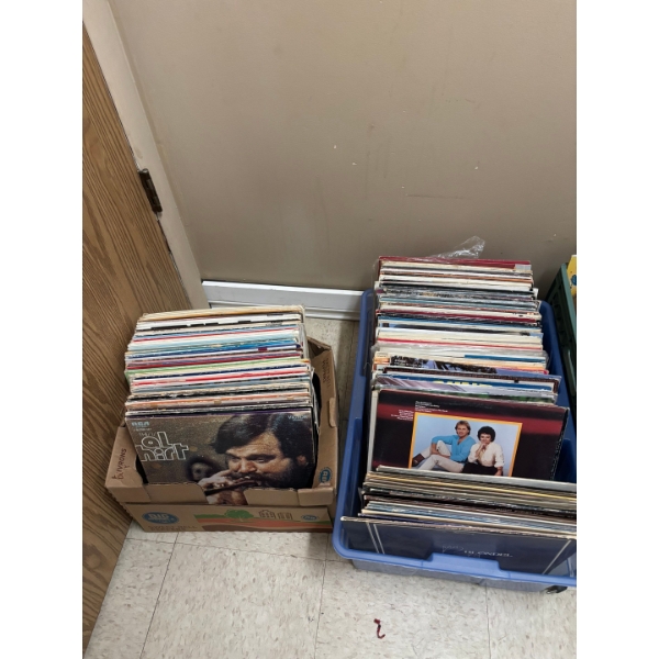 large collection of miscellaneous records, comedy records, country records, and so much more
