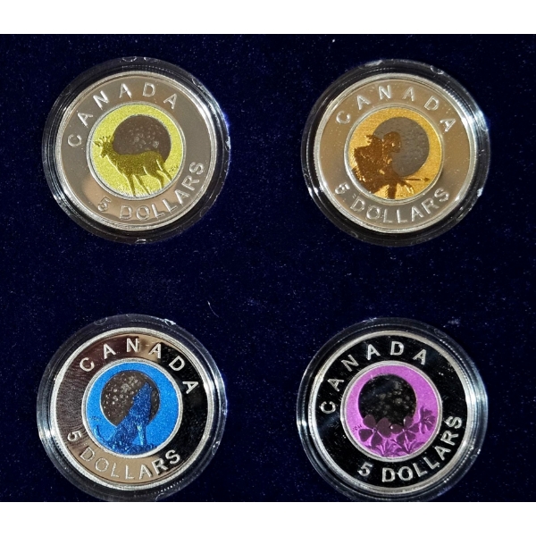 2011-2012 Full Moon 92.5% Sterling Silver and Niobium 4-Coin Set in Display Case - #2