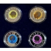 Image 1 : 2011-2012 Full Moon 92.5% Sterling Silver and Niobium 4-Coin Set in Display Case - #2