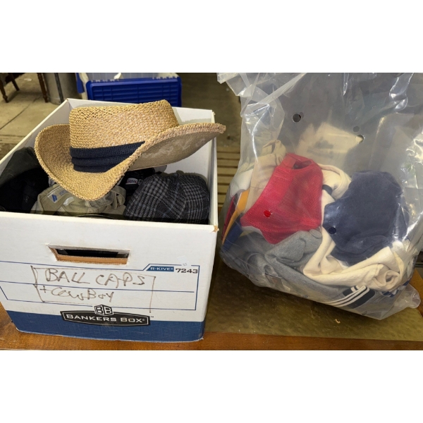 Box Of Hats & XL Men's Sport Shirts