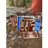 Image 2 : Large Collection of road signs arrows, bed-and-breakfast signs, 2 km signs 4 km signs point Seabolt 