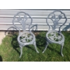 Image 2 : Pair of Decorative Floral Design Garden Chairs. 19 w, 33 h, 19 d