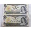 Image 6 : 3 uncut 1:2 Canadian 1973 $1.00 Bills Prefix: EAX BAX BFD