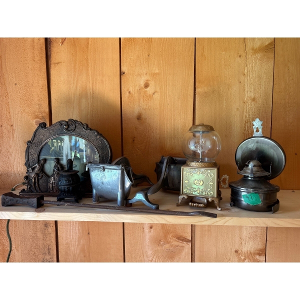 Vintage Picture Gum Ball Machine 2 Potato mashers & Lantern 