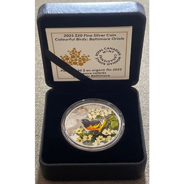 2025 $20 Baltimore Oriole Fine Silver Coin 31.39 Grams