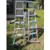 Image 1 : 5 Rung & 4 Rung Ladders w/ Weed Eater Trimmer Edger & Yard Tools 