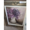 Image 2 : Pair of Floral Paintings & Beautiful Wall Scroll .  Lilacs 22 1/2 w 27 1/ h
