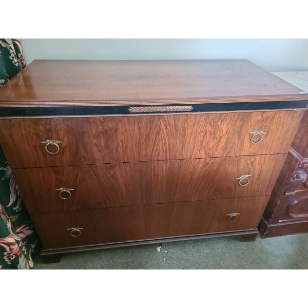 Heppelwhite Style 3 Drawer Wooden Dresser 44 L, 34 T, 21 W