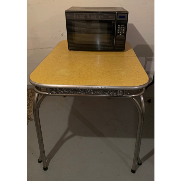 Retro Table (30W, 41D, 31T) and Sanyo Microwave