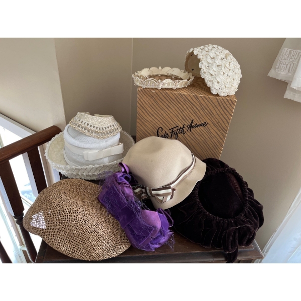 Large collection of vintage hats from the early 1900s