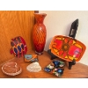 Image 1 : Collectible "Pool Pottery" Ceramic Vibrant Abstract Designs, Hand Painted Irreproducible Items