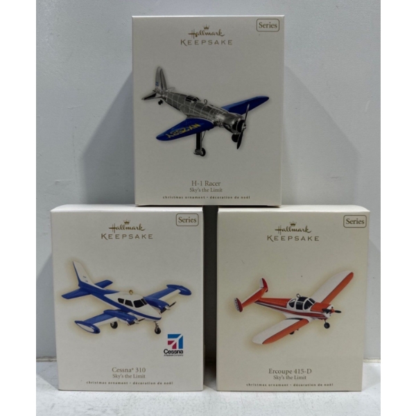 Vehicles- H1 Racer, Cessna 310, Ercoupe 415-D Hallmark Ornaments 