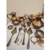 Image 1 : Silver Plated Tea and Tableware Set with Etched Markings, Various Pieces