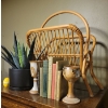 Image 2 : Mid Century Decor Collection - Wicker Magazine Cradle Stoneware Goblets Artificial Succulent Books