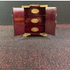 Image 5 : Chinese Wood Jewelry Chest with Jade Inlay and Brass Mounts