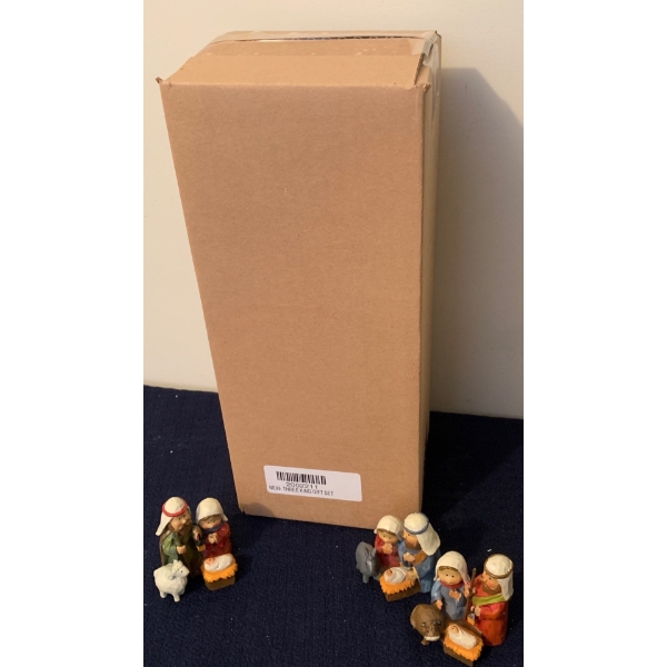 New Three King Gift Set UNOPENED #2 (Frankincense, Myrrh, Gold) Plus Mini Nativity Figures 