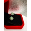 Image 2 : 6ct Round Moissanite Blue-Green Cyan Color 4 Claw Heads Set in 925 Silver Earrings