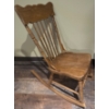 Image 3 : Antique Oak Pressed Back Rocking Chair (Child Size) 26"Tall