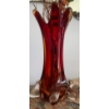 Image 2 : Vintage Murano Glass Vase w/ Wrought Iron Caged Ruby Red Candy Dish