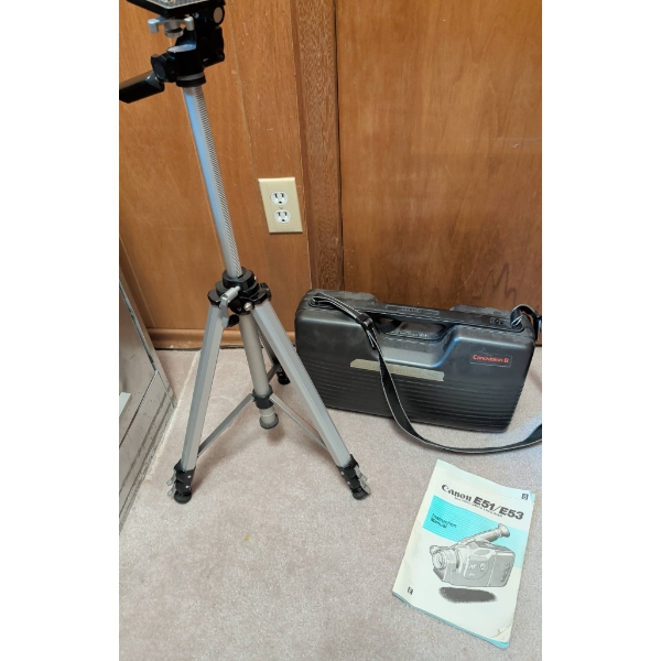 Canon E53 Camcorder Set with Tripod, Accessories, and Manual