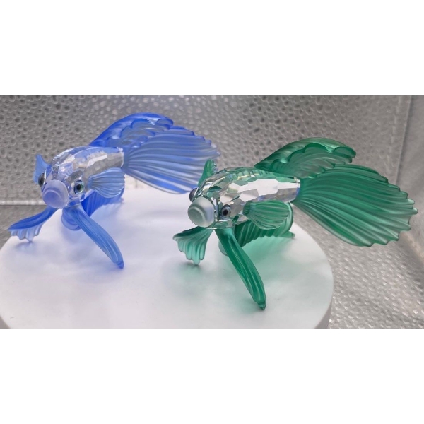 Swarovski Crystal Blue and Green Beta Fish