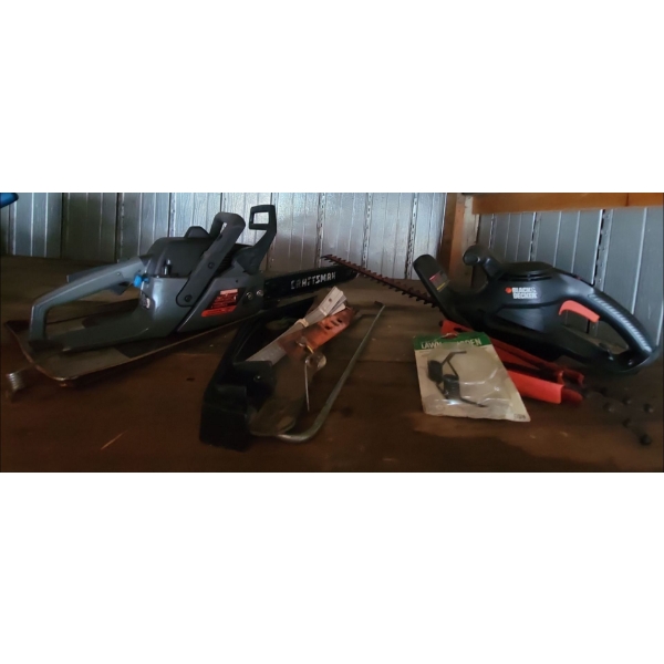 Electric Power Tool Bundle - Black & Decker Hedge Trimmer Chainsaw & More