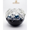 Image 3 : Art Glass Bowl Blue Glass Interior With A Clear, Bronze Bust Of Figure Tibetan-Style Buddha Figurine