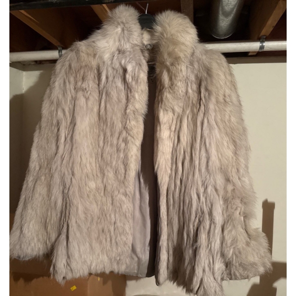'Saga Fox' Real Rabbit Fur Jacket, Size M 