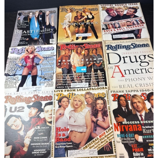 Vintage Rolling Stone Magazine Collection (9 Issues)