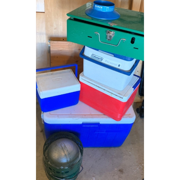 Outdoor Essentials - Coleman Collection Coolers Camp Stove & More