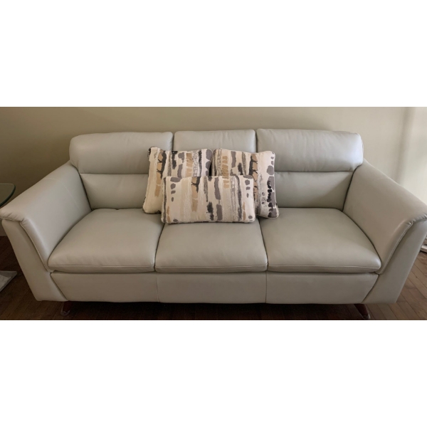 Beautiful Genuine Leather 3 Seat Sofa 87x40x35 Taupe 