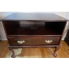 Image 2 : Mahogany/Brass Claw Foot End Table w/ Drawer 28x19x23 Desk Fountain Vase & More