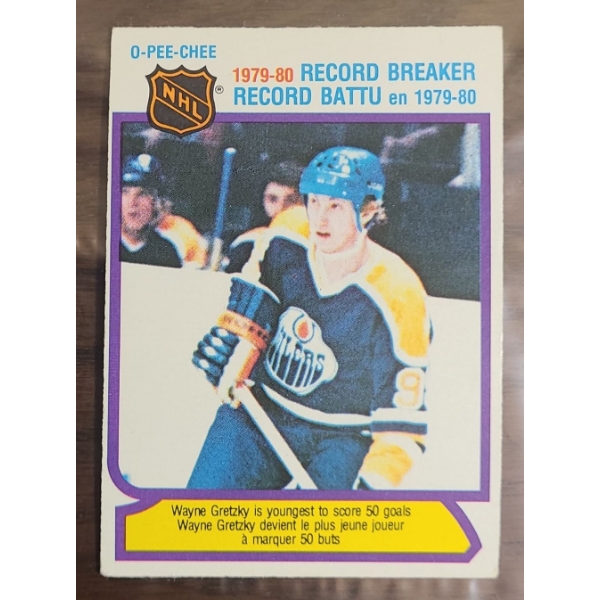 Wayne Gretzky Oilers 1979-80 Record Breaker Hockey Card 1980 O-Pee-Chee 