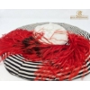 Image 4 : Hand Made Striped Textile Headpiece with Red Feather Detail