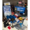 Image 1 : Power Fist Flip Front Welding Helmut, Two Large Tarps, Torch, & Shop Supplies
