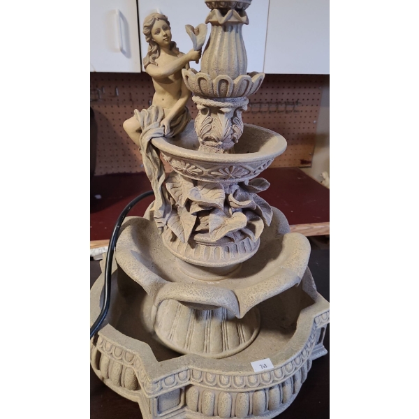 Tabletop Fountain with Woman 17 T, 13 Diameter Base