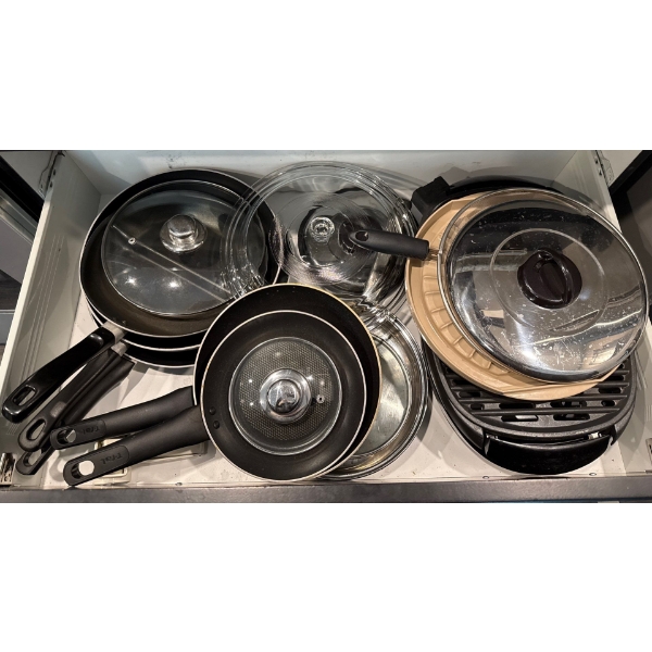 Drawer Full Of Pots & Pans  Assortment of Cookware