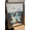 Image 1 : Vintage 1970’s Art Nouveau Mirror: Victorian Lady Lithograph, Floral Picture