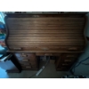 Image 2 : Beautiful oak Roll Top Desk and rolling oak chair in great condition with several storage drawers an