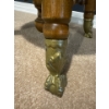 Image 4 : Heavy Solid Wood Stool w/ Brass Clawed Feet - 17T 