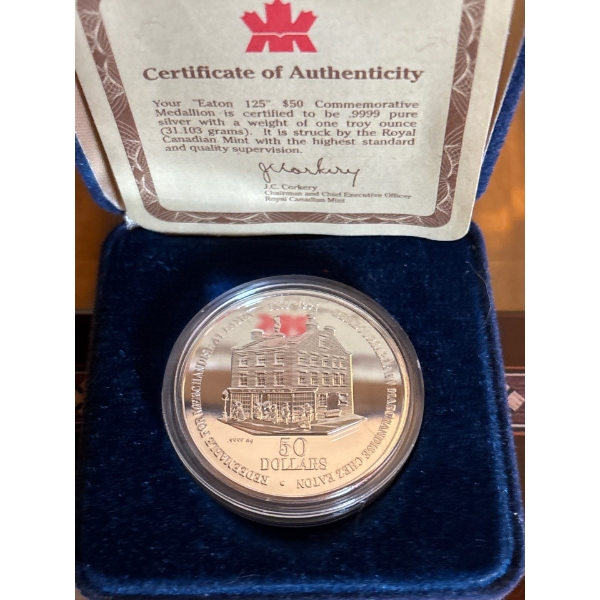 1995 $50 Timothy Eaton  - Pure Silver Medal