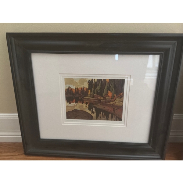 "Algoma Reflections", Artist: Lauren Harris, 17 X 14.5 Framed Under Glass