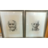 Image 1 : Bernard Pribilski Pencil Art Prints of Couple, Set of 2  - 21x26 Each 