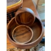 Image 3 : Picnic Basket with wooden bowl set
