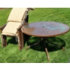 Image 1 : Metal Patio Table 42" Diameter Tempered Glass Top, 26 T, Set of 4 Chairs25 W, 23 D, 34/ Cushions 