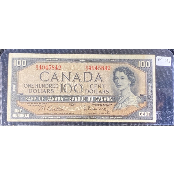 1954 Canadian 100 Dollar Bill